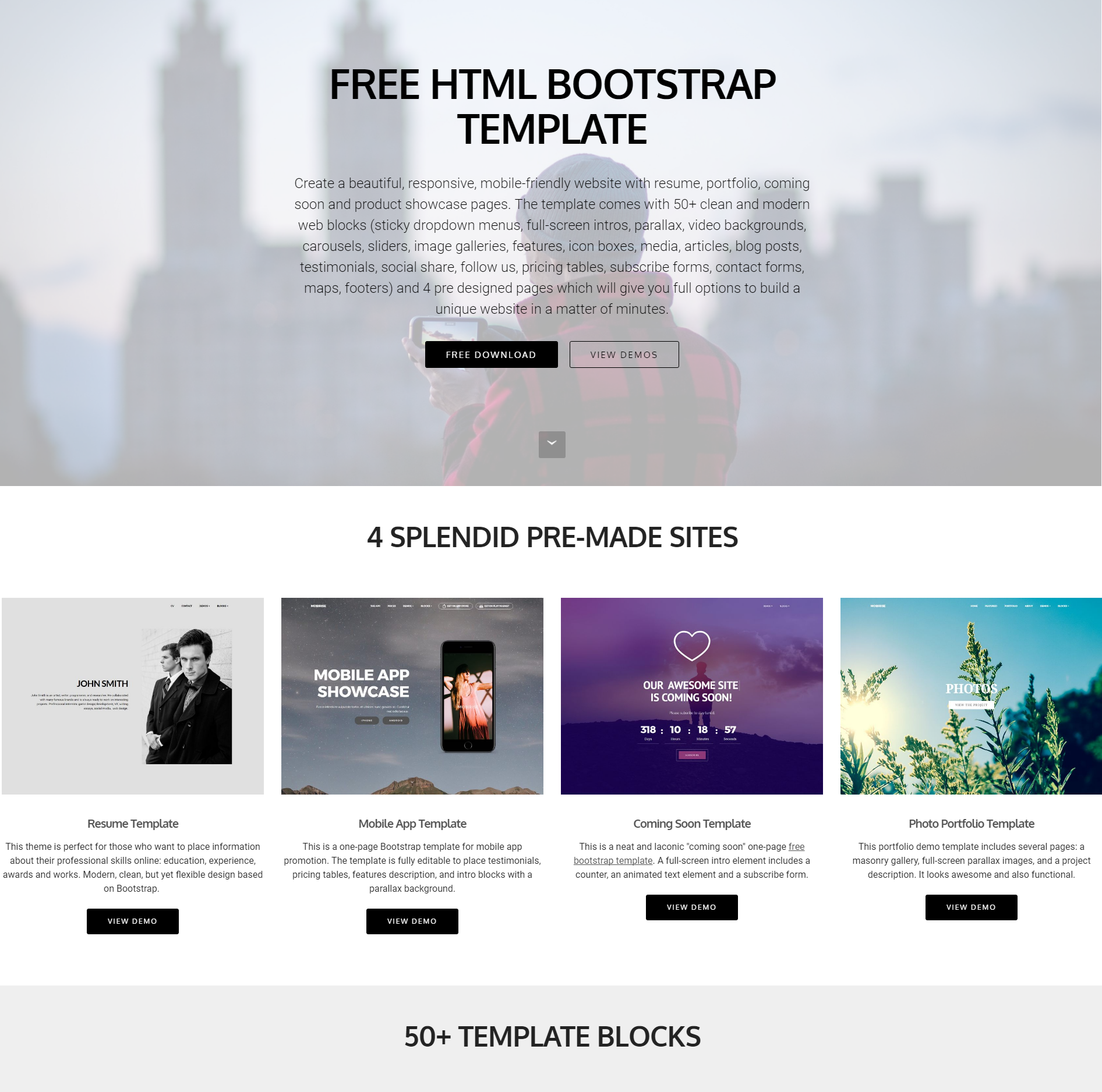 39 brand new free html bootstrap templates 2019