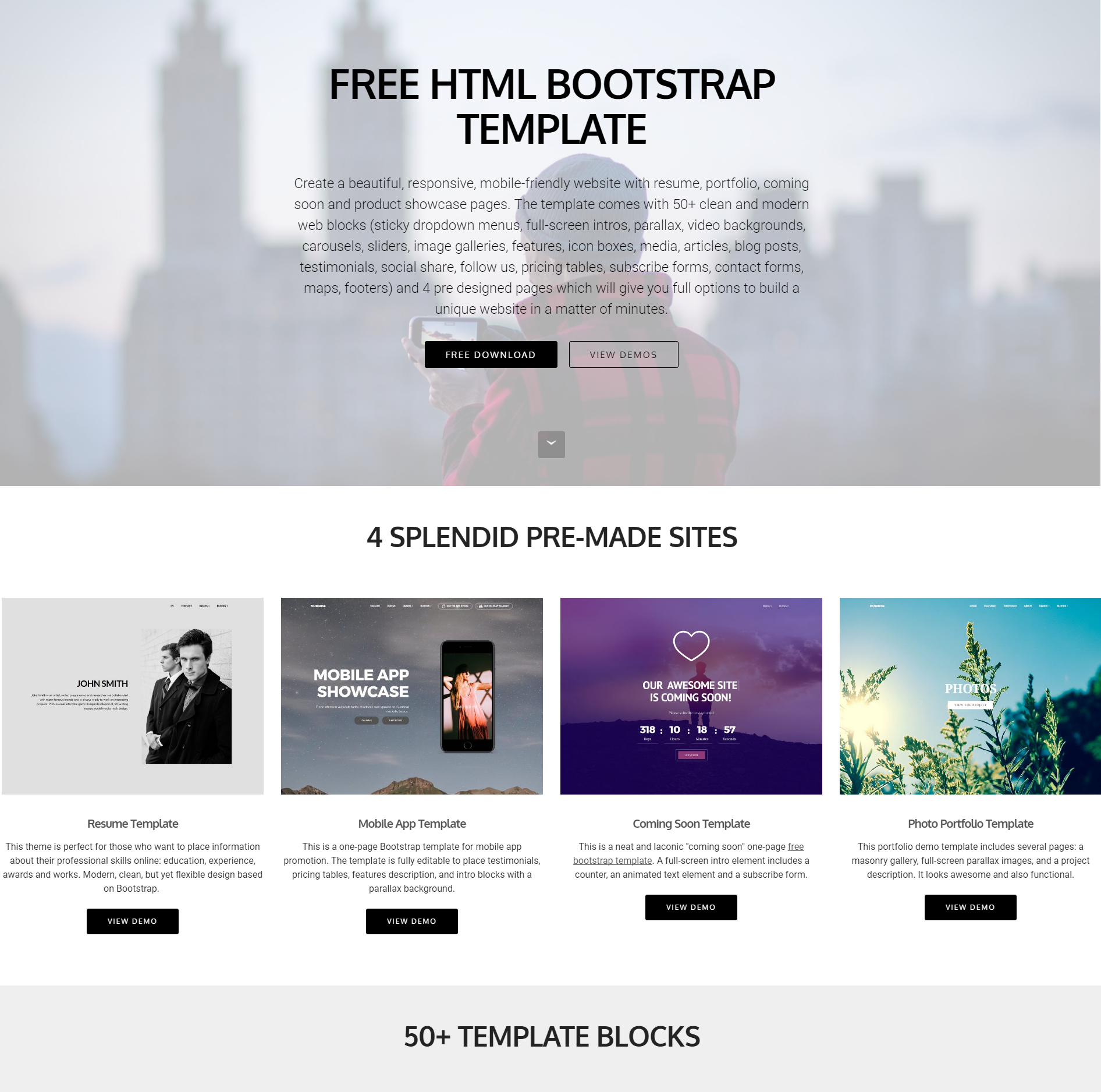 39 Brand New Free HTML Bootstrap Templates 2021