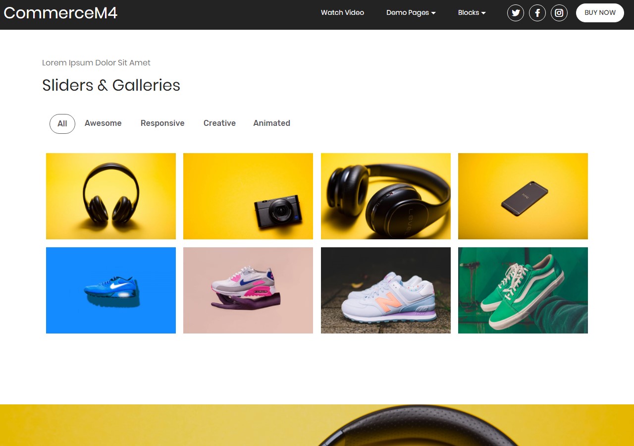 Sliders And Galleries Template for eCommerce Website
