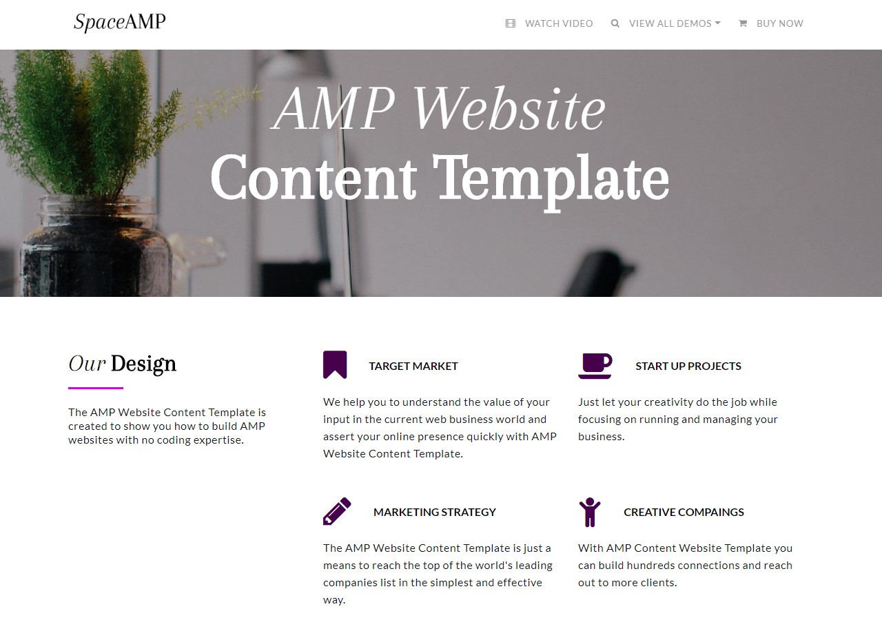 AMP Website Content Template