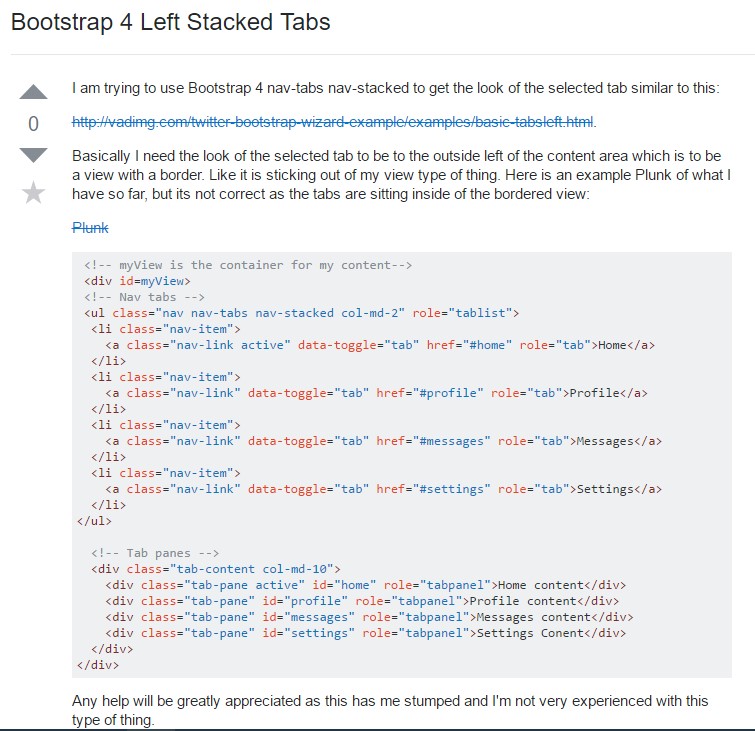 Bootstrap 4 Left Stacked Tabs