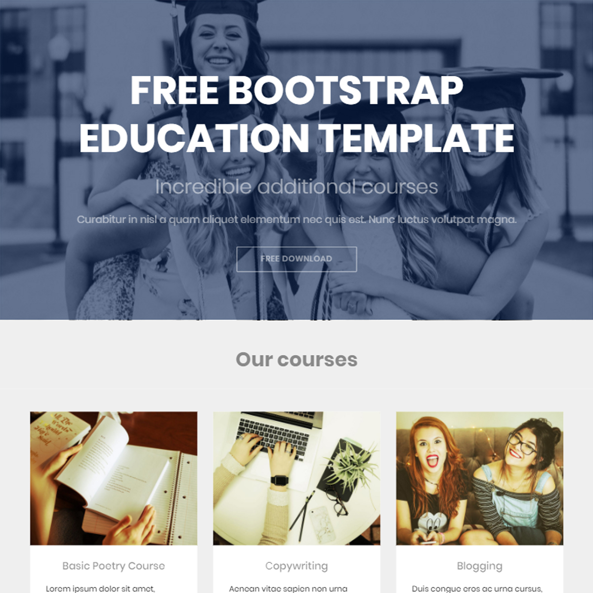 Free Bootstrap Education Template