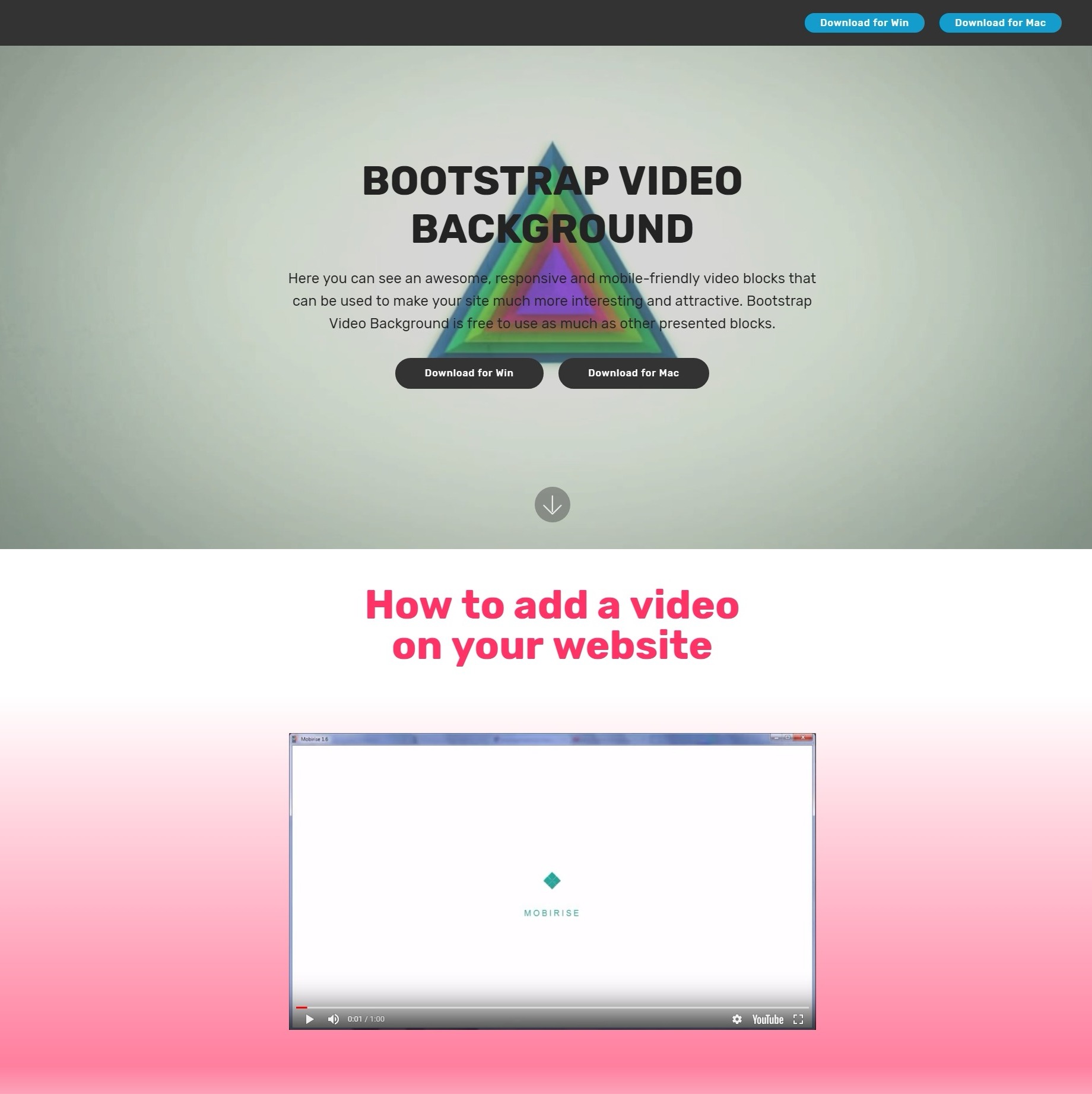 Brand New CSS3 Bootstrap Carousel Video Backgrounds and Collapse Menu Demos