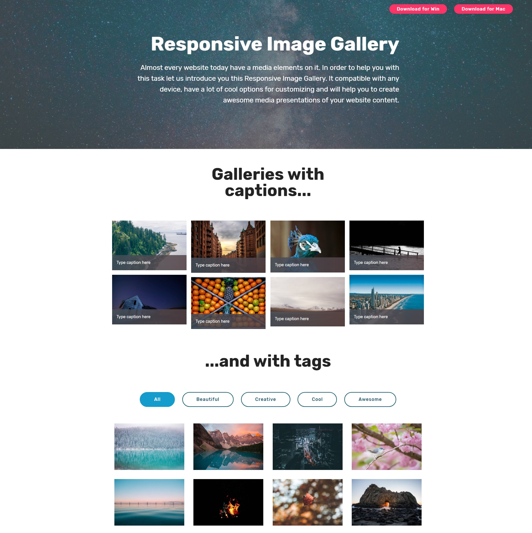 Free Bootstrap Photo Gallery