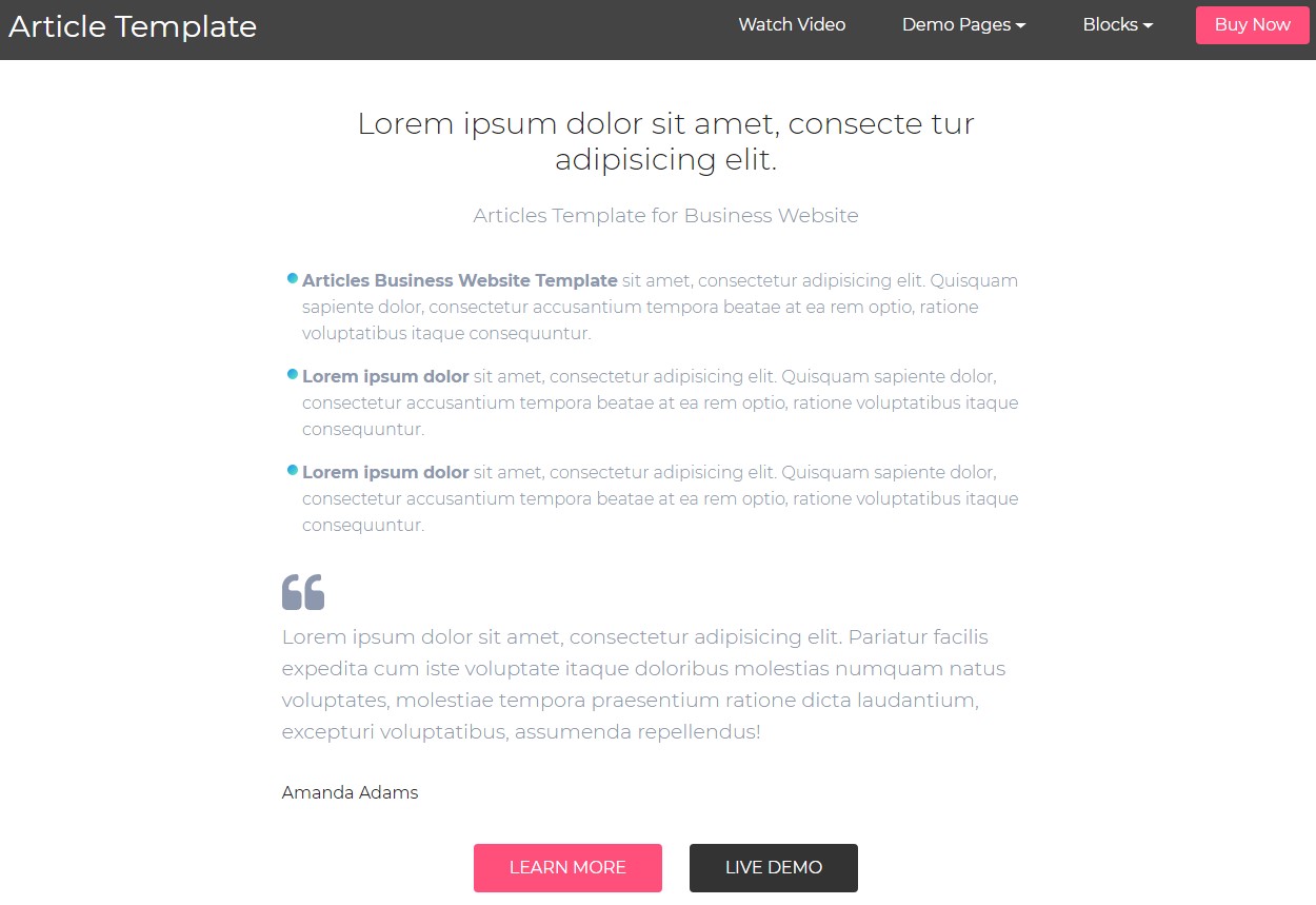 Practical Content HTML Template
