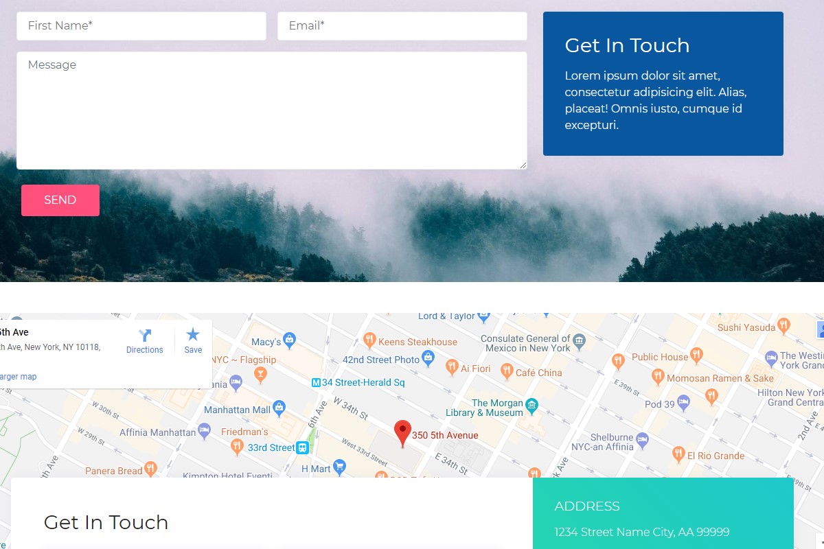 Responsive Maps and Footers HTML Template