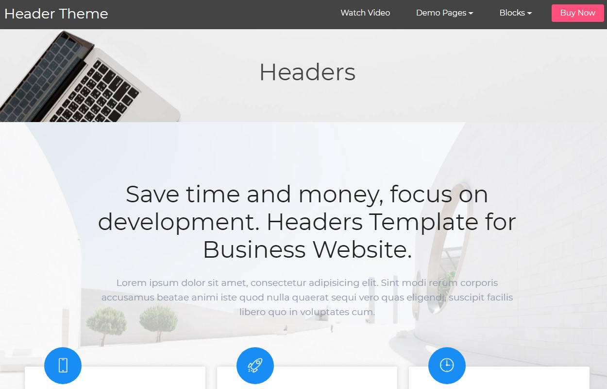 Mobile-friendly Header HTML Template
