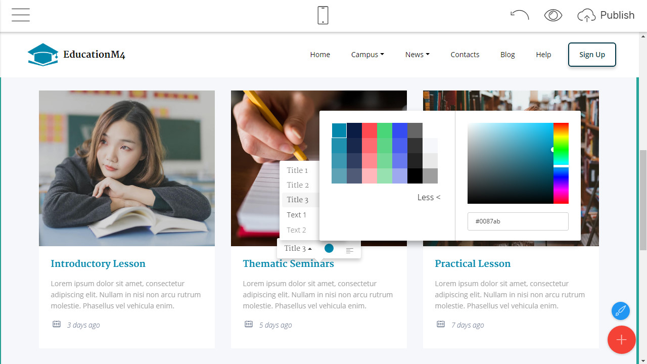 free bootstrap education template
