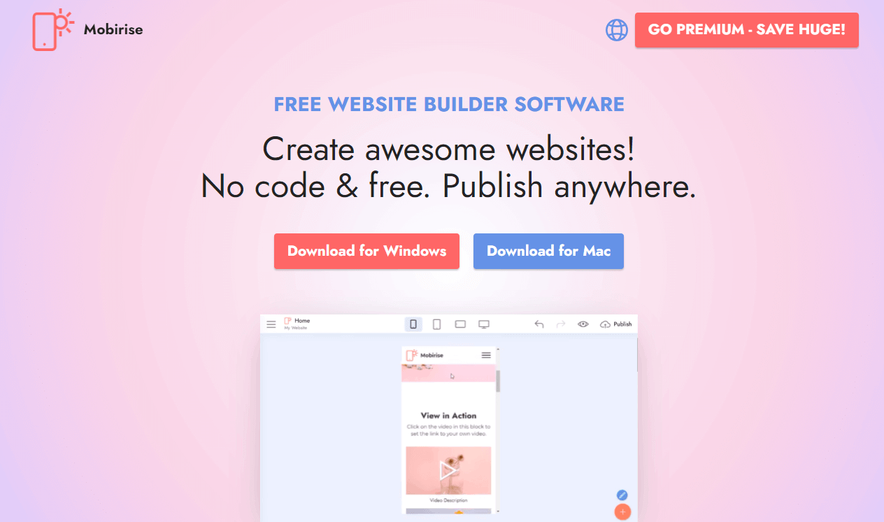  Mobirise Web Builder Software
