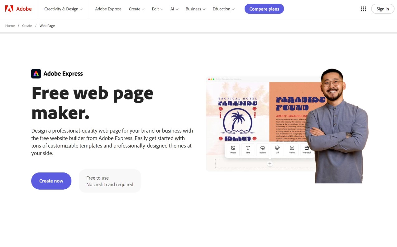 Adobe AI Website Builder
